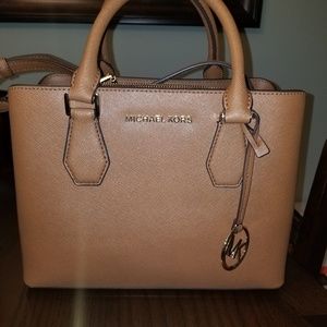 Michael Kors Camille Medium Brown Leather Satchel